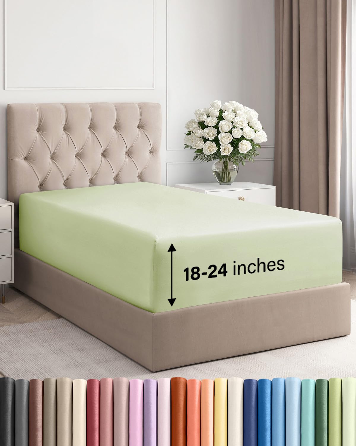 Drap-housse de luxe pour hôtel adapté aux matelas de 45 à 61 cm