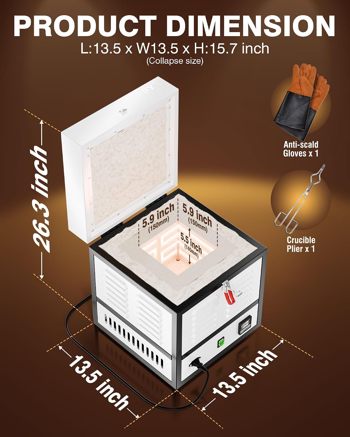 PYY Electric Kiln product dimensions