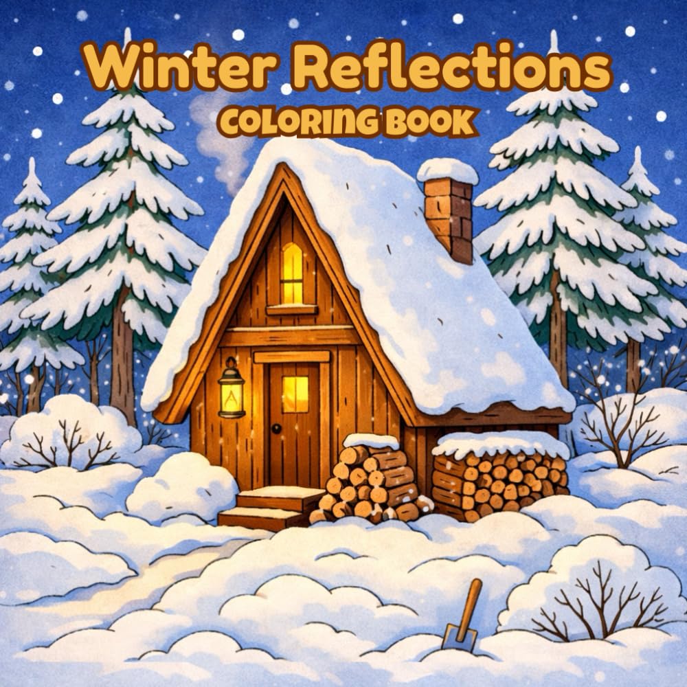 Wintertime Reflections: Serene Landscapes, Wildlife, and Cozy Retreats to Color