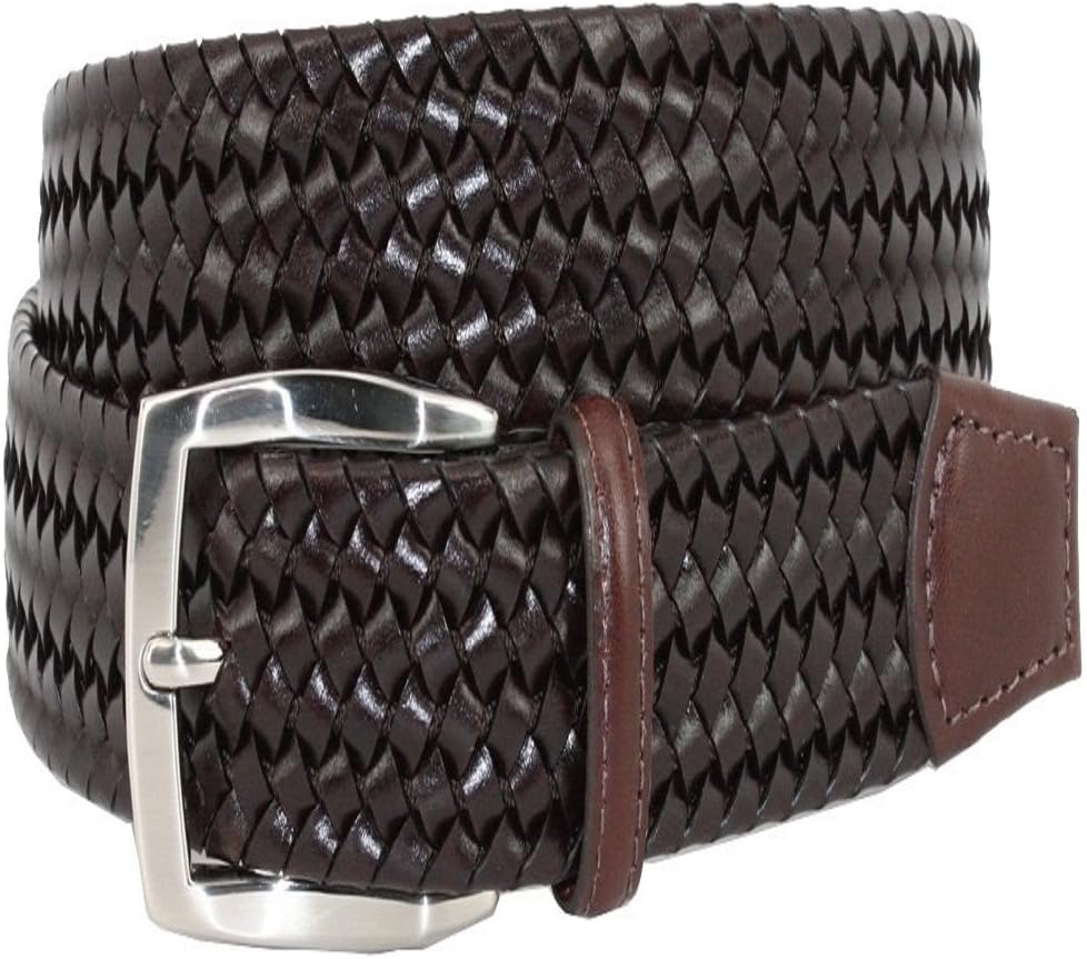 Torino Leather Co. 35mm Italian Woven Stretch Leather Brown 36