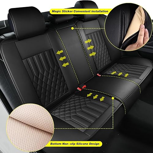 Miniatura 2 de Juego completo de fundas de asiento de automóvil para Ford Ranger 2019-2024, protector de asiento de cuero transpirable impermeable con bolsa de