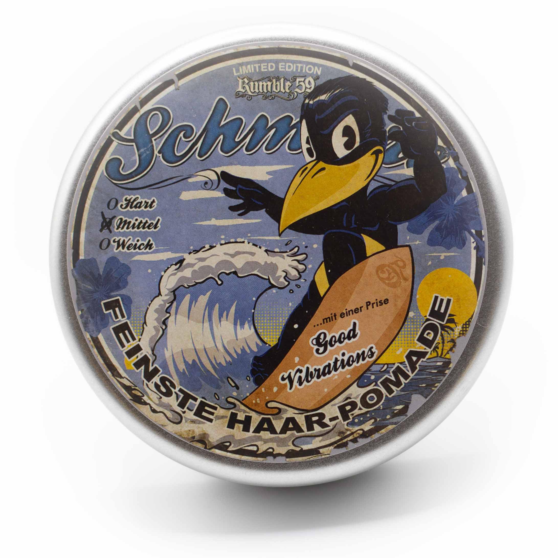 Rumble59 Schmiere Limited Edition – Surfin' Bird – Pomade – Cera per capelli da uomo per capelli medio-forti, cera per capelli da uomo, 140 ml