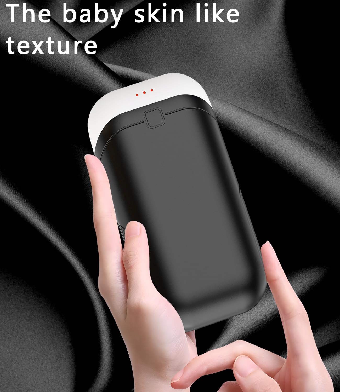 Hand Warmers Rechargeable [Equipped with Heat-conducting Silicone][Double-Sided Heating] [Shockproof] Suitable Skiing for Golf Hunting Hiking Outdoor Camping (Black, 5000mAh X2)