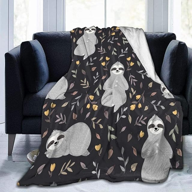 3D Planet Sloth Fleece Blanket, 3D Printing Throw Blanket, Soft Fluffy Flannel Blankets for Kids Adults Child, for Bed, Sofa and Couch, 70x100cm