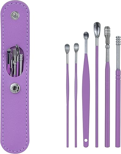 1 paquete de 6 piezas de kit de eliminación de cera de oído, herramienta de eliminación de cera de oído, kit de limpieza de oídos, limpiador de