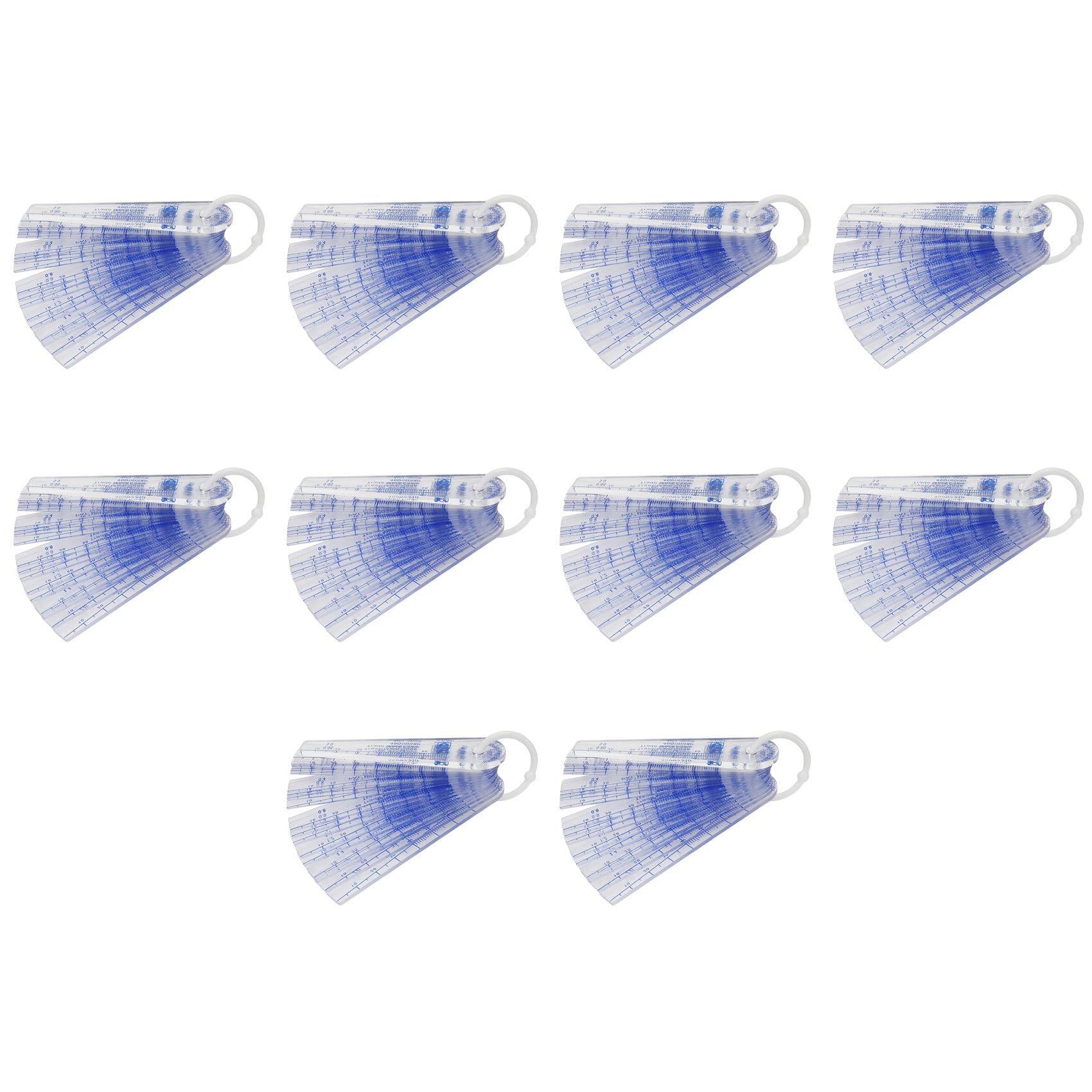 Jnchdghwa As Shown 10X Plastic Feeler Gauge 0.05Mm To 3Mm Metric -Measuring Tool 21 Leaf