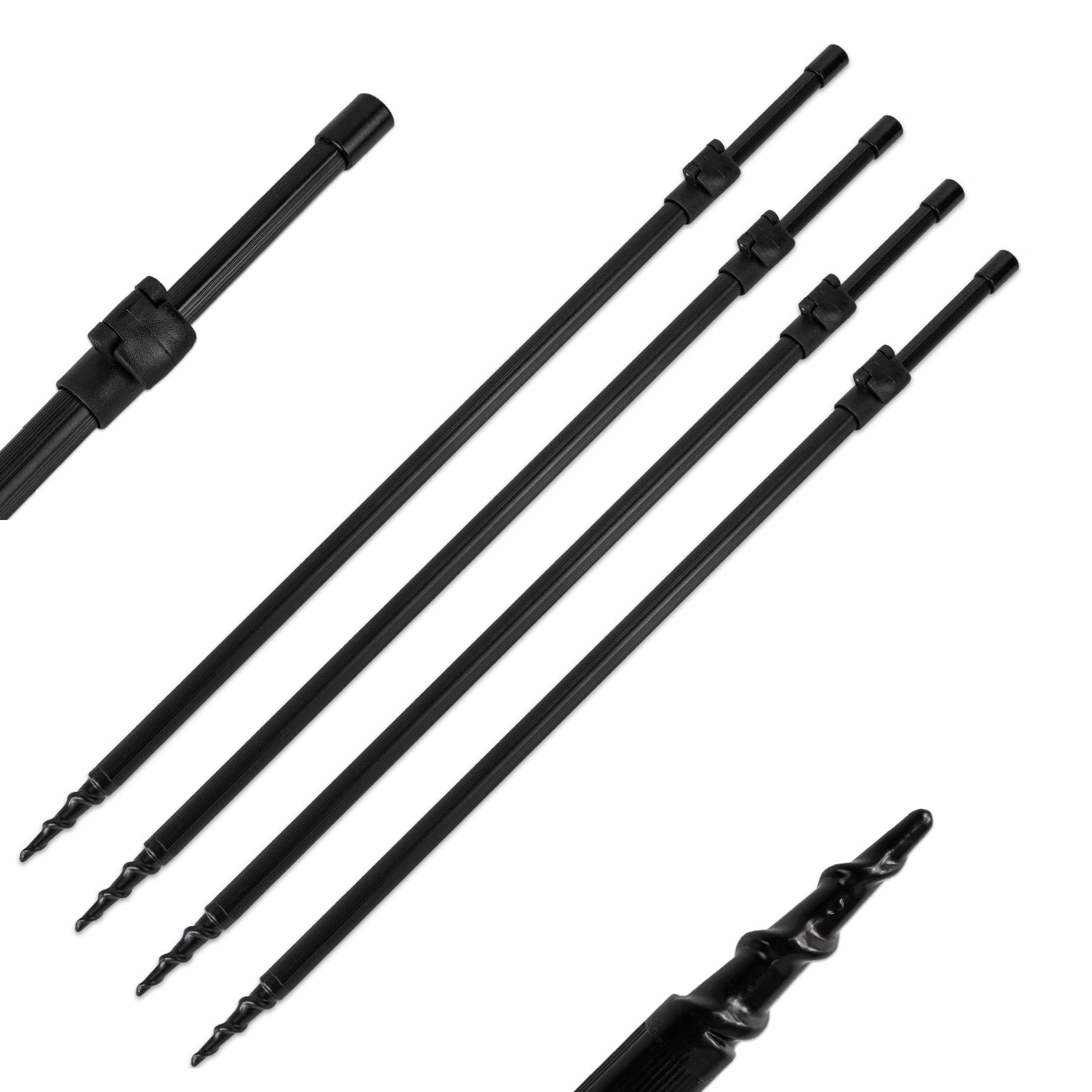 A&N Pack of 4 Rod Holder Bank Stick Storm Pole Aluminium Drill 50-90 cm Telescopic Rod Pod