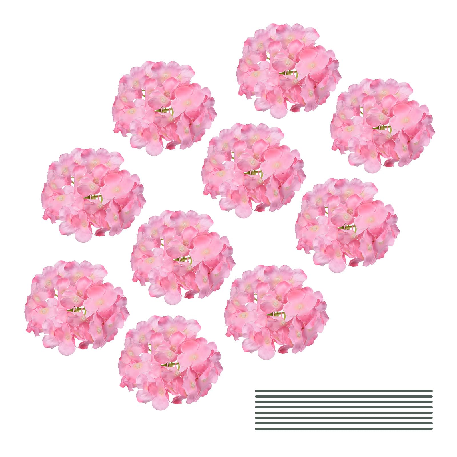 DMiotech 30 Set Pink Silk Artificial Hydrangea Heads Wedding Fake Hydrangea Flowers with Stems for Wedding Vases Flower Walls Gift Decor