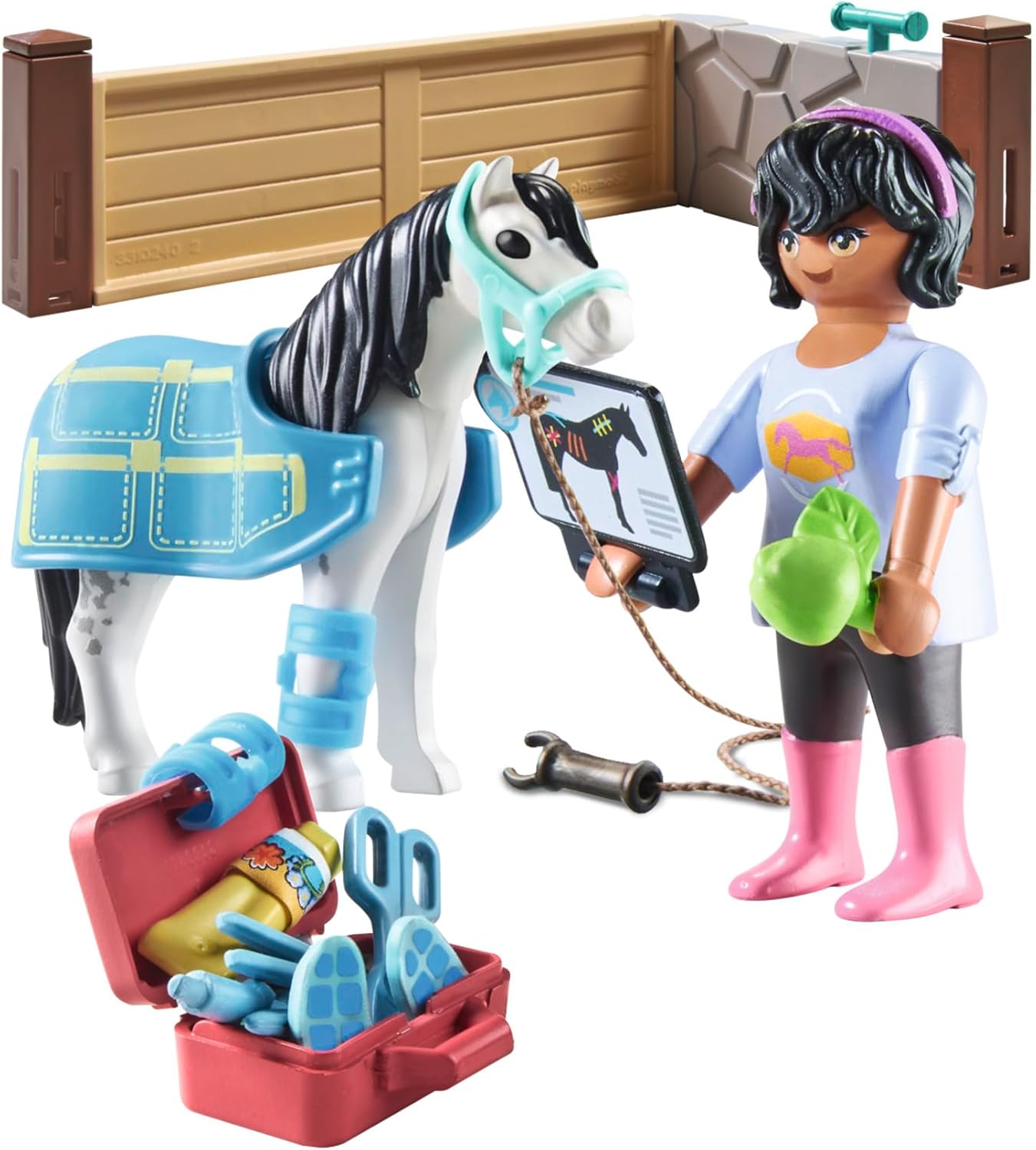 PLAYMOBIL Horses of Waterfall 71497 Horse Therapist, Loving Care and Care of Horses, with Bandages and Delicious Rewards, Detailed Toy for Children from 4 Years