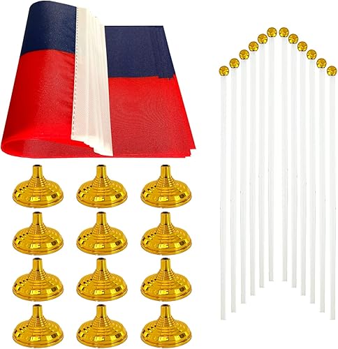 Miniatura 8 de WXTWK Paquete de 12 banderas argentinas de escritorio con base de soporte, decoración de celebración para eventos y eventos