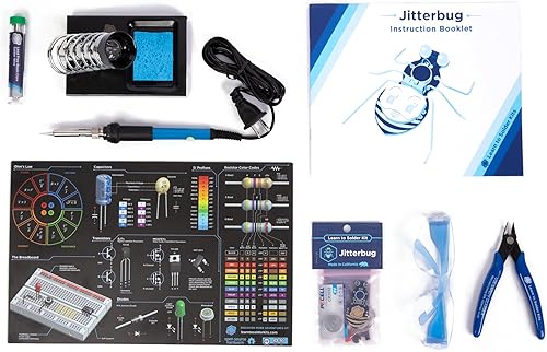 Miniatura 4 de Jitterbug Deluxe Kit  Kit de soldadura de bricolaje para principiantes  Proyectos electrónicos para estudiantes y clases STEM  Herramientas incluidas