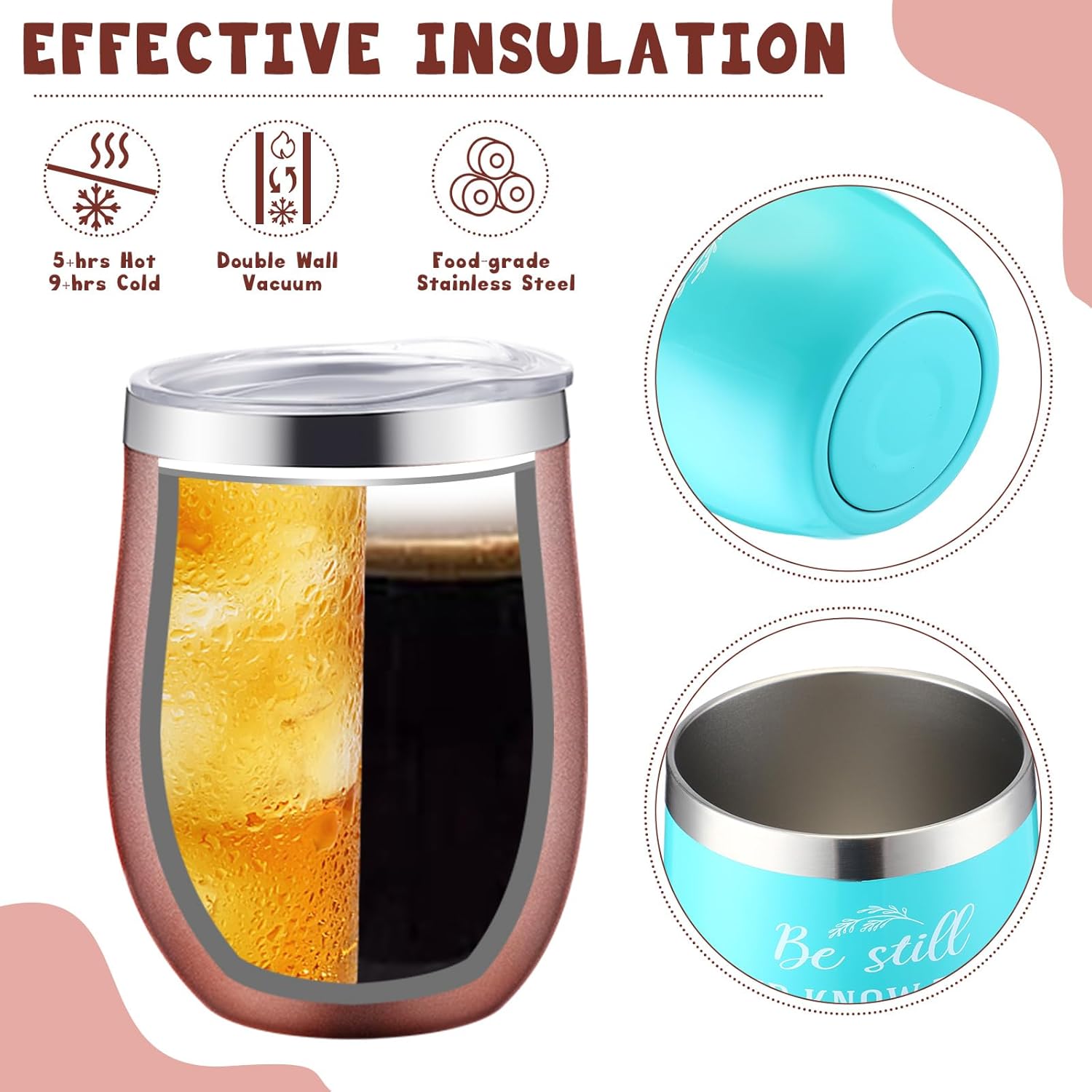 12 Pieces 12 oz Christian Gifts for Women Christmas Inspirational Tumblers Stainless Steel Christian Mugs Cup with Lid and Straw for Women Men Friends - Image 3