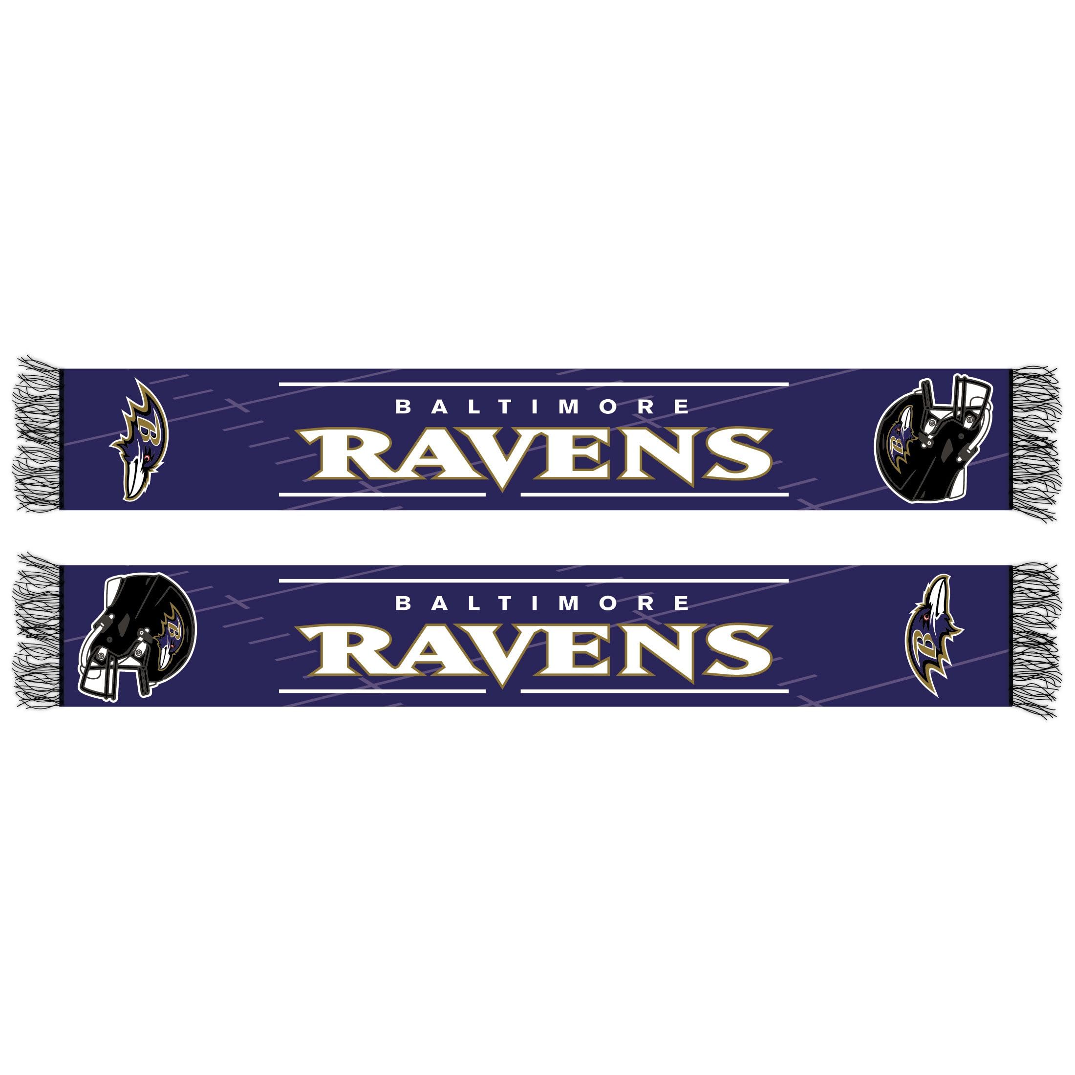 Great Branding NFL Scarf Baltimore Ravens Fan Scarf HD Knitted Jaquard, Multicolored - Image 2