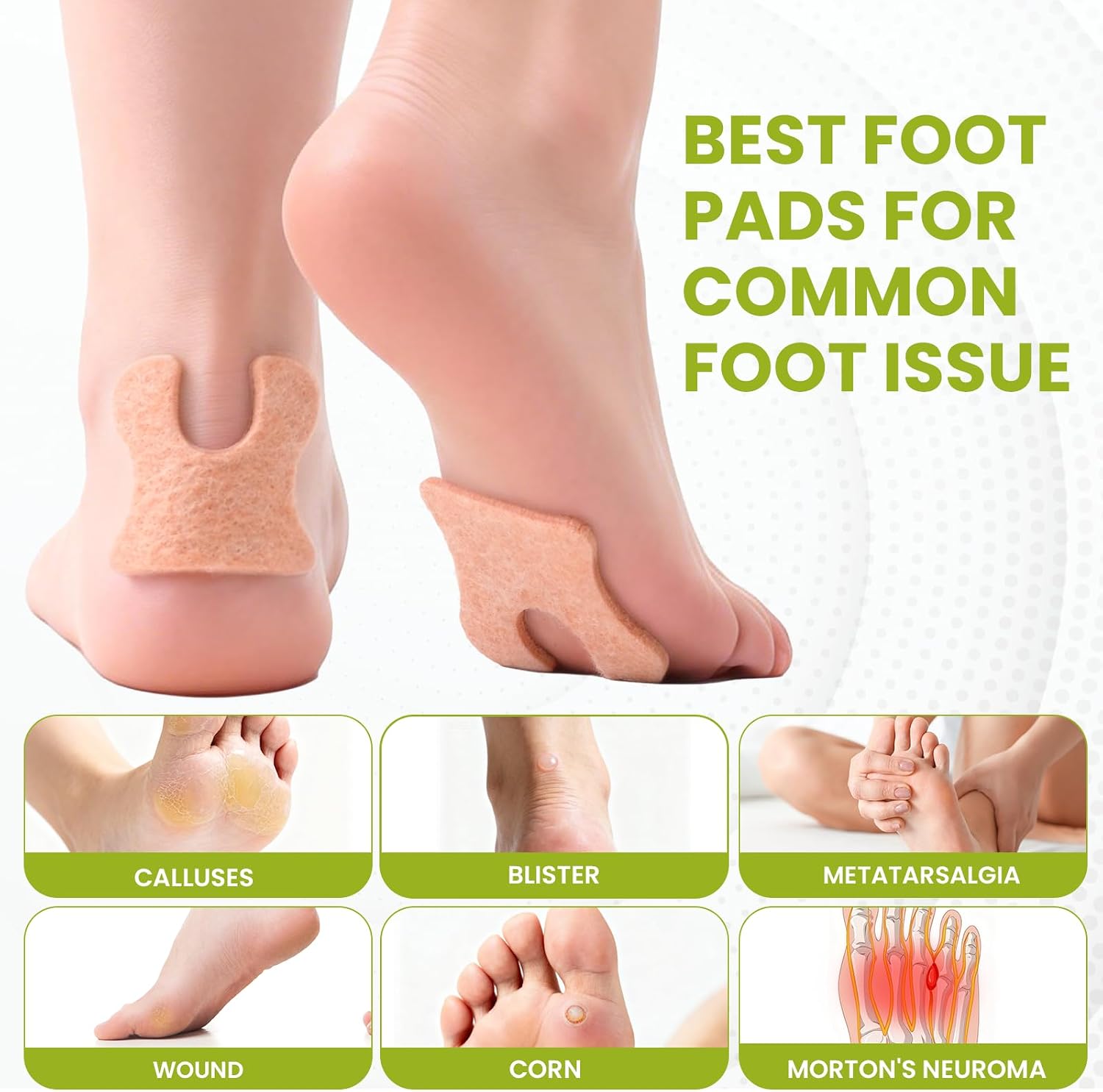 Felt Foot Pad to Prevent Rubbing on Shoe,18 Pcs Heel Pads for Loose Shoe,Heel Cushion Inserts for Men Women,Reduce Friction Relieve Heel Pain & Prevent Blister - Callus Cushion Pads,3 Size image 2