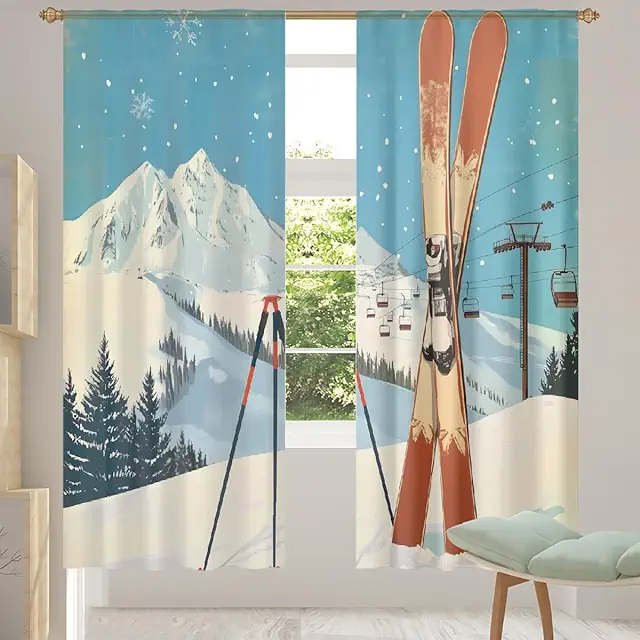 Transparente Fenstervorhänge mit Stangentasche - 2 Stück Set für Schlafzimmer & Wohnzimmer