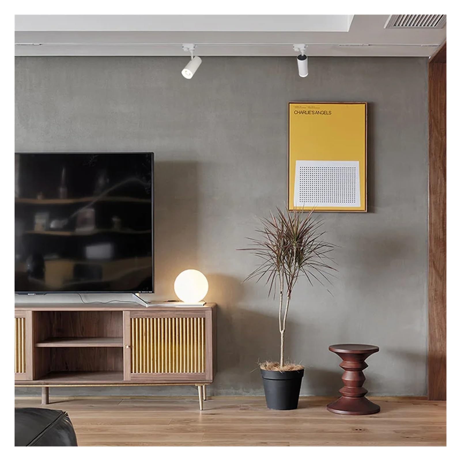 Lampki do obrazów na ścianę Oświetlenie szynowe LED 7W COB Reflektory szynowe Lampa, diody śledzące Opa Światła punktowe AC90-260V na wystawę sztuki, pokaz zdjęć(Black 7W,Natural White)