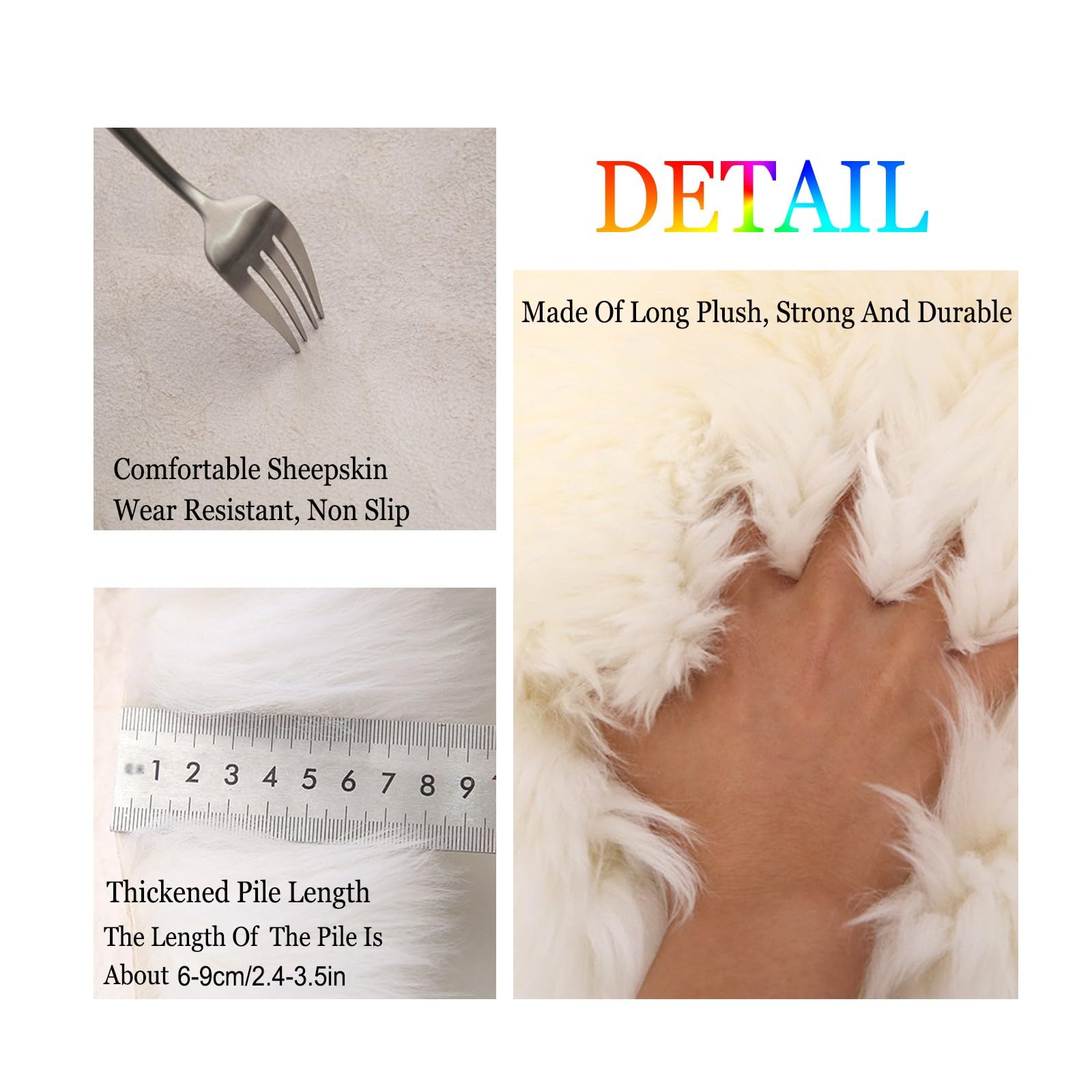 Amazon｜プレミアム本物の毛皮シープスキンラグ - 豪華なふわふわ