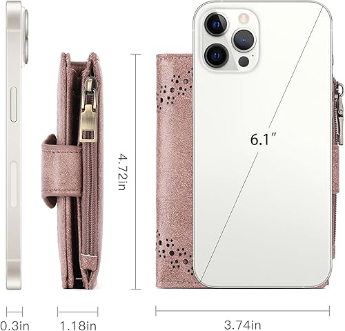 Miniatura 4 de SENDEFN - Carteras pequeñas para mujer, cartera plegable con bloqueo RFID, portatarjetas de cuero, monedero compacto con bolsillo para monedas y