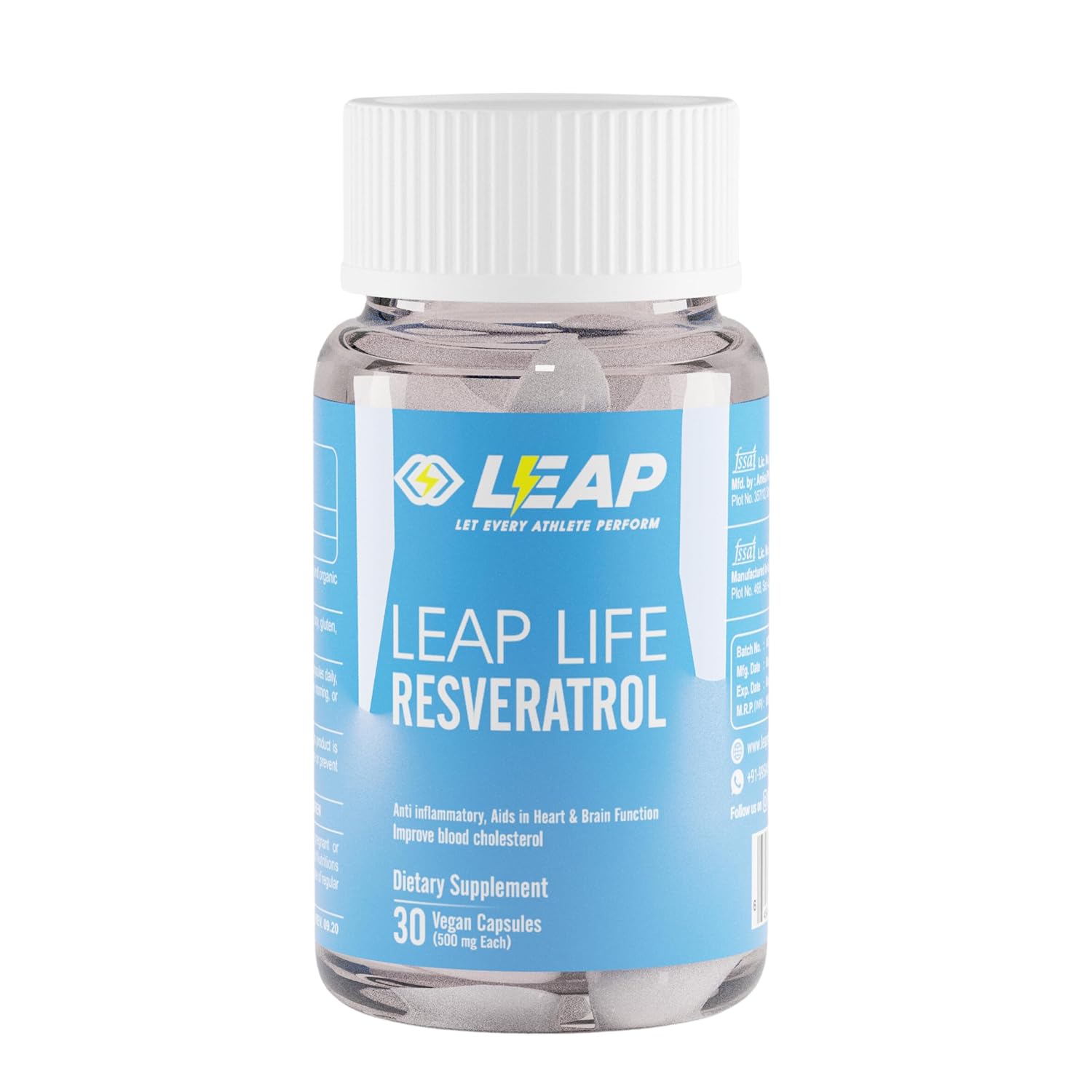 Resveratrol Supplement 500mg High Potency, Natural Antioxidant