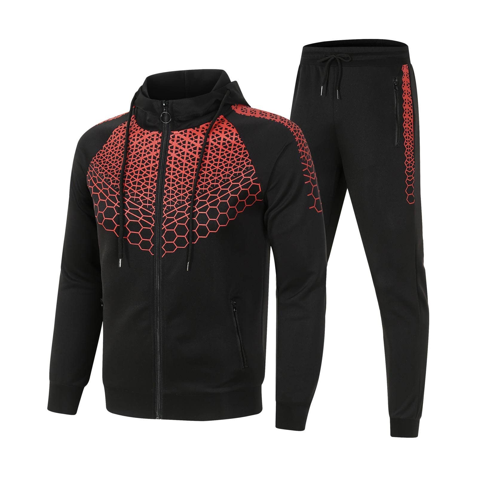 Chándal para hombre XL Chándal para hombre, traje de casa de un solo color, 2 piezas, traje de invierno acogedor para hombre, ropa de calle holgada, chándales de entrenamiento, traje de jogging para