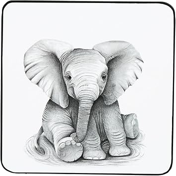 Pavilion Gift Company Elephant 4.25" Drink Cup Coaster Elephant Lover Safari Kitchen Home Decor Housewarming Gift