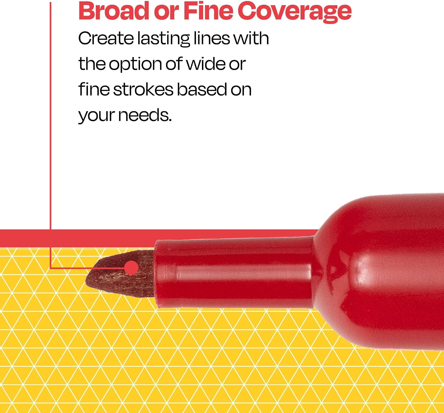 School Smart Non-Toxic Permanent Markers, Broad Chisel Tip, Red, Pack of 12