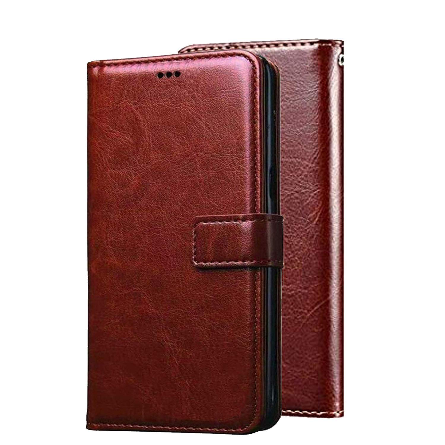 CEDO Samsung Galaxy M20 (4G) Flip Cover | Leather Finish | Inside Pockets & Inbuilt Stand | Shockproof Wallet Style Magnetic Closure Back Case Flipcover (Brown) (B07PFX4D15) Amazon Price History, Amazon Price Tracker