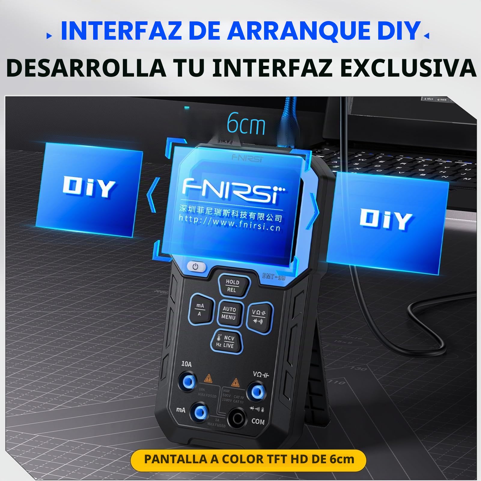DEWIN Multímetro Digital, Automático Instrumentos de Medición 10000 Cuentas Multímetro Polimetro Profesional, Tester Electricista para Corriente CA/CC Tensión Resistencia Capacitancia NCV Frecuencia