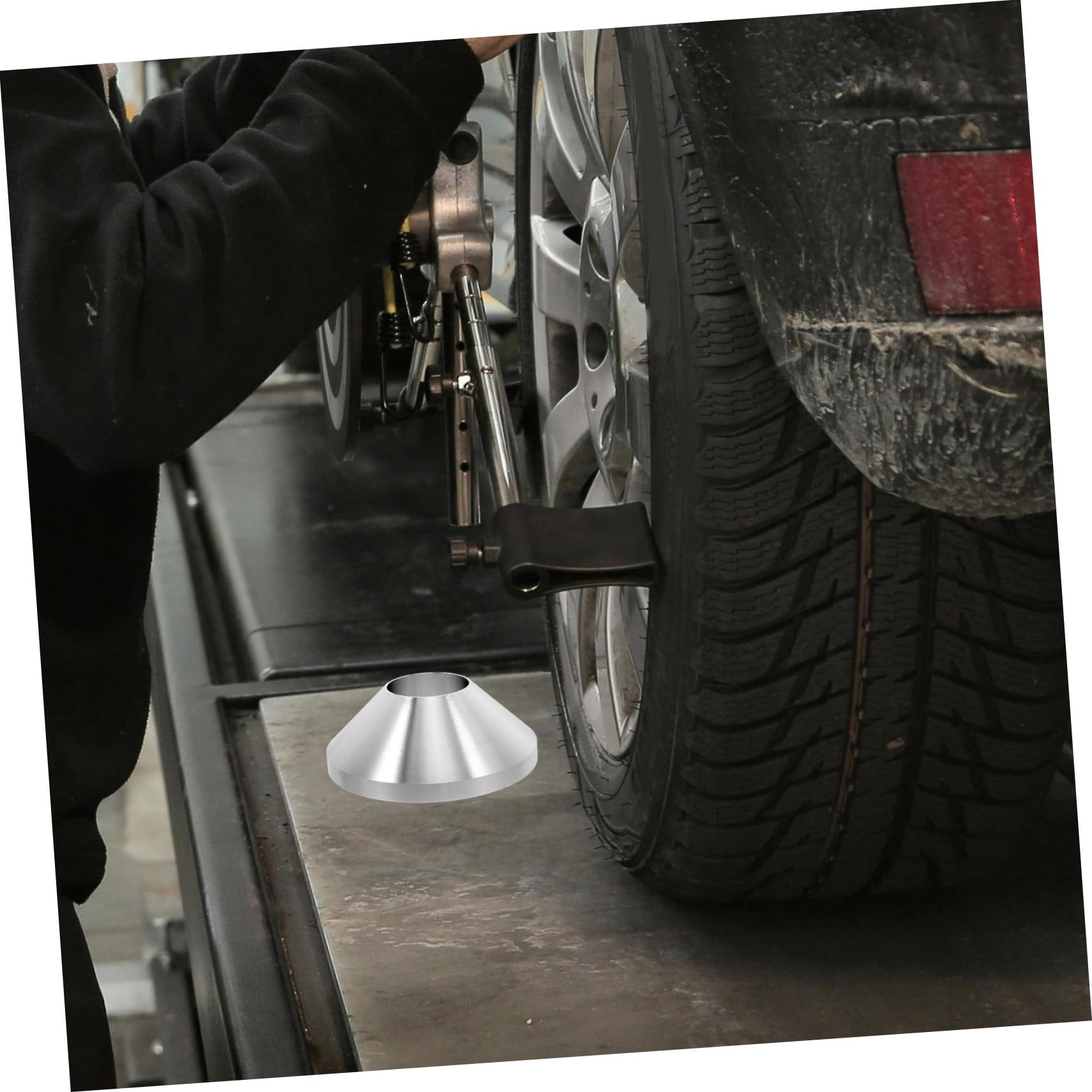 Alipis Démonte-pneus Manuel Cône D'équilibrage Aluminium 4,4 Pouces Argenté Kit de Réparation Pneus Camion Usage Professionnel Montage et Centrage Roues Camions