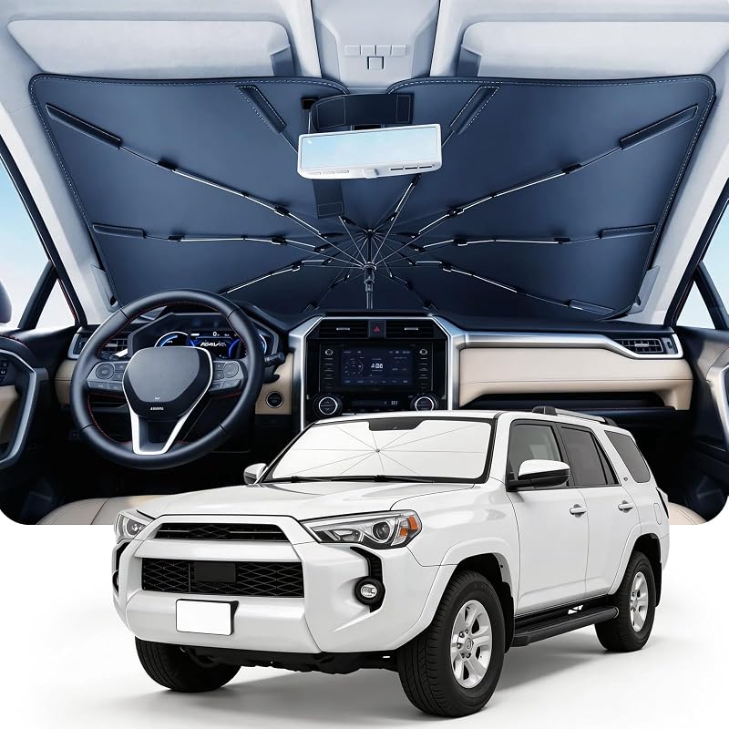 Protetor Solar para Para-brisa em Formato de Guarda-chuva DMJN para Toyota 4Runner 2017–2026, Preto