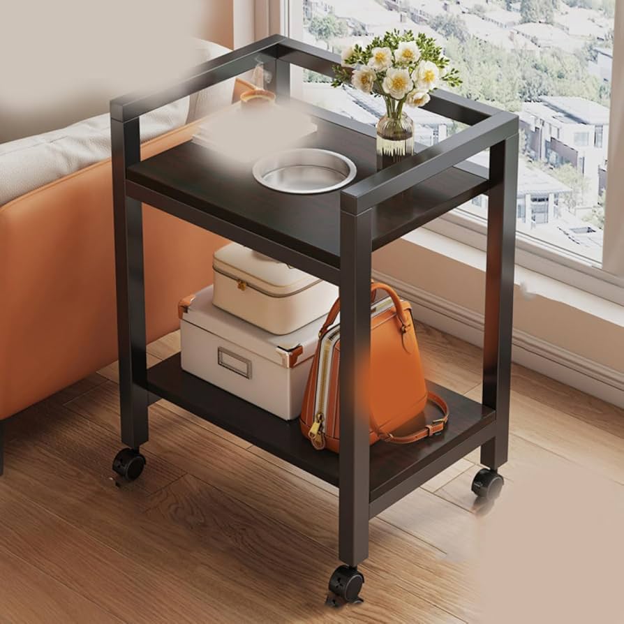 Amazon｜NASFH キッチンワゴン 収納ワゴン 2段 キャスター付き 木製