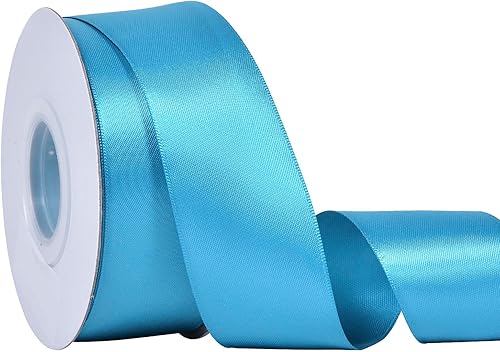 Miniatura 62 de YAMA Cinta de satén de doble cara, 7/8 pulgadas, 25 yardas para envolver regalos, color rosa