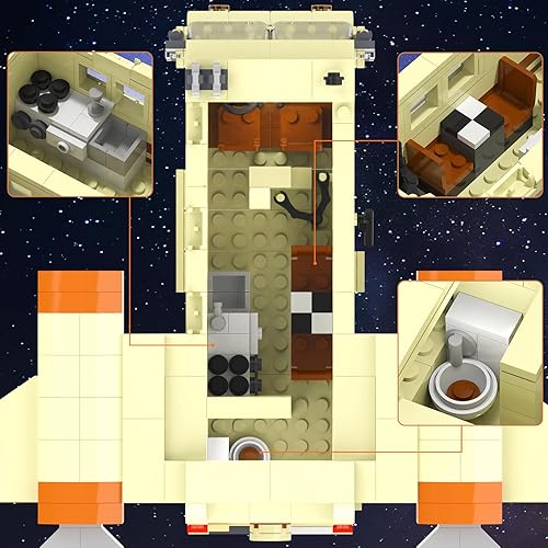 Miniatura 4 de Nubee Spaceballs Eagle 5 - Juego de construcción, modelo de coche de película espacial con cabina secreta Hyper-Jets, periscopio para habitación de