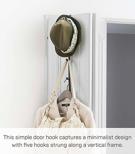 Miniatura 9 de Yamazaki Home Ganchos para colgar sobre la puerta, perchero vertical para colgar, acero, sobre la puerta, no requiere montaje, se adapta a puertas