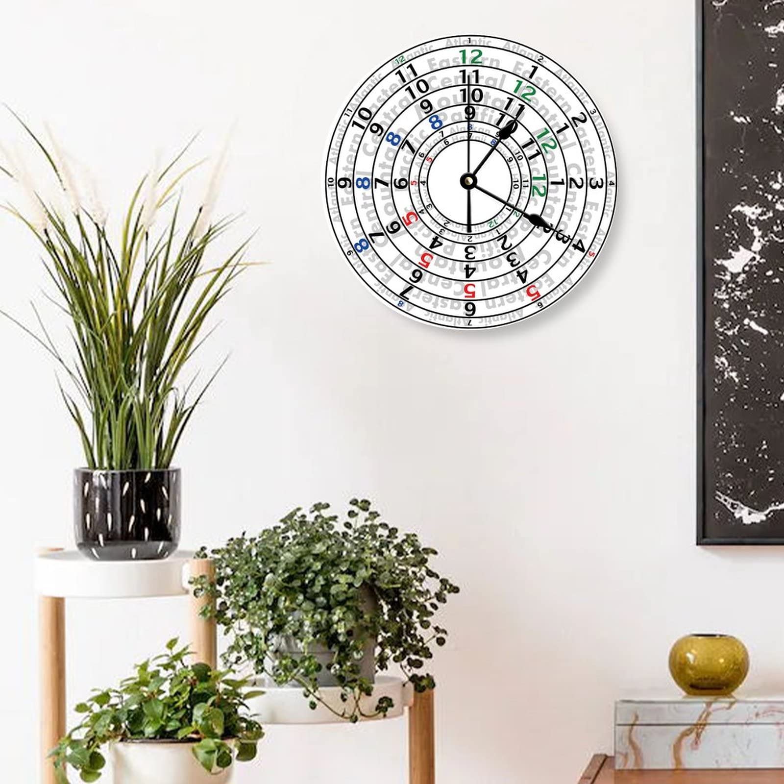 Isoa Orologio Da Parete Silenzioso Con Tartaruga Colorata – Acrilico, 24x24 Cm, Moderno, Batteria AA
