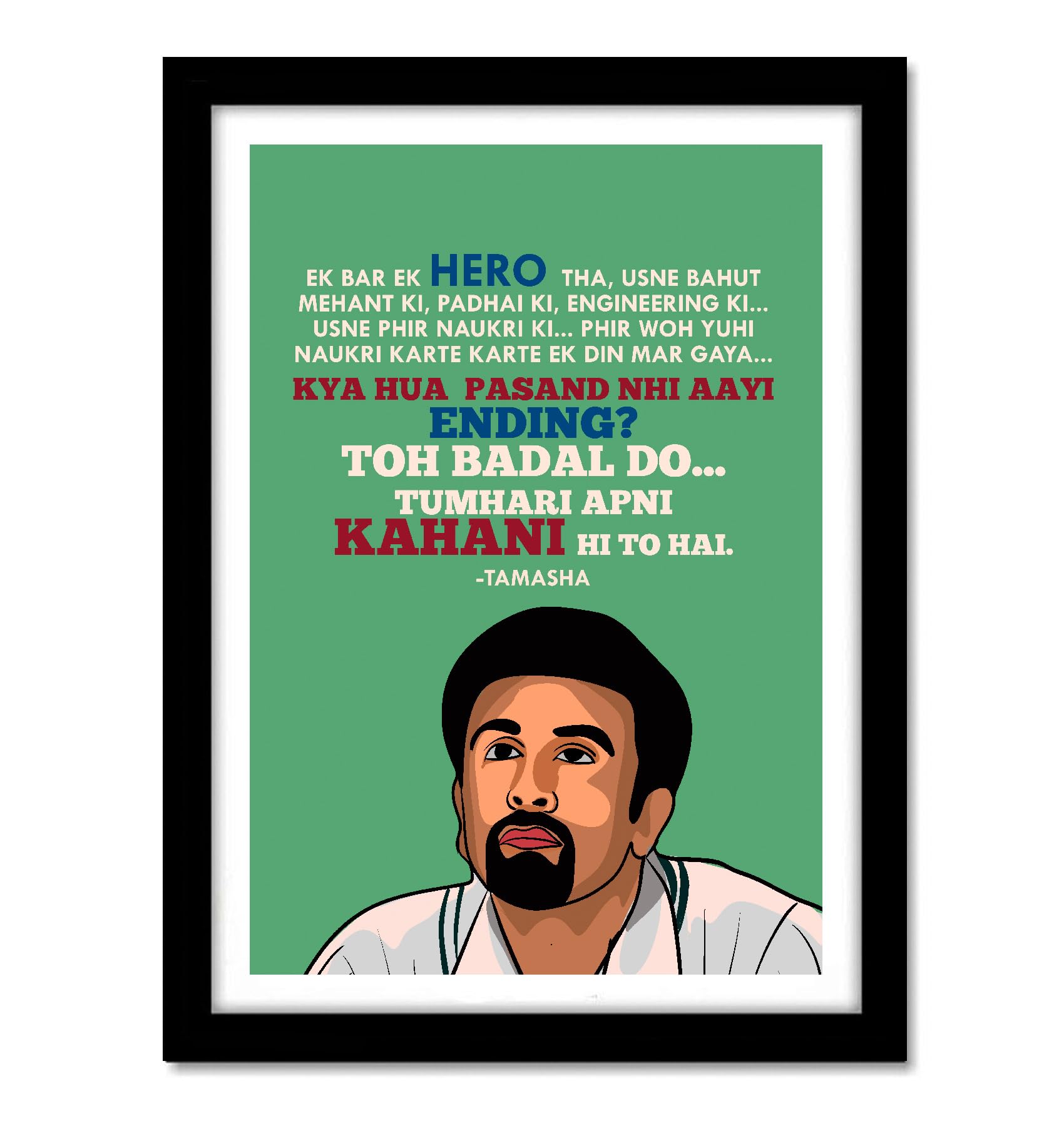 Good Hope Tamasha Movie Ranbeer Kapoor Pop Artwork For wall decor home bedroom living room Gift Paintings Hostel Boys Girls…