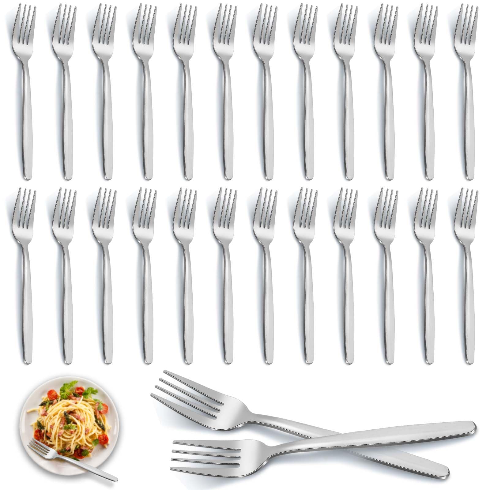 Pleafind Forks Set of 24, Stainless Steel Dinner Fork Set(7.7 inch, 19.5cm) â image 1