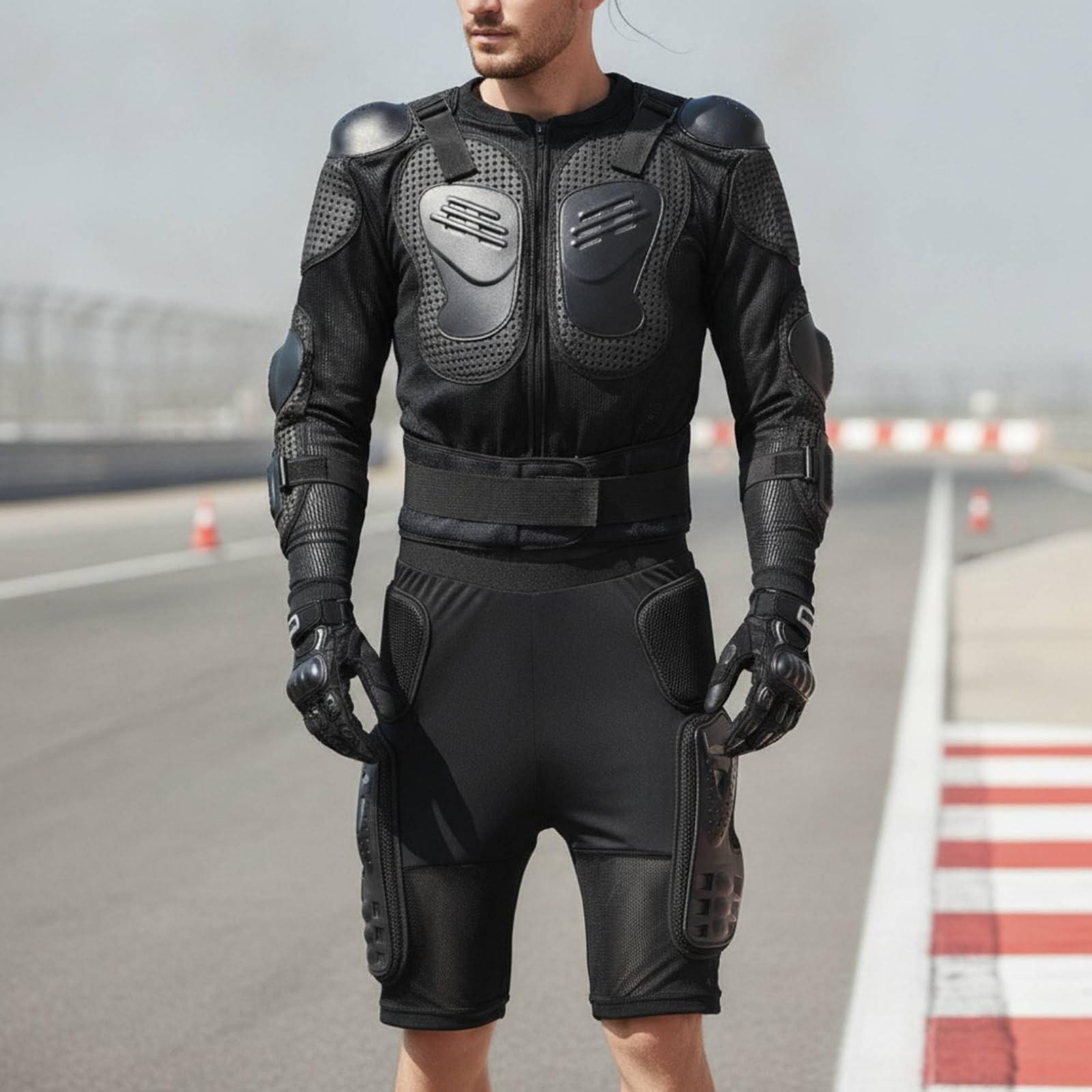 Amazon | Xgdsnly バイク用アーマースーツ フルボテクター上下セット