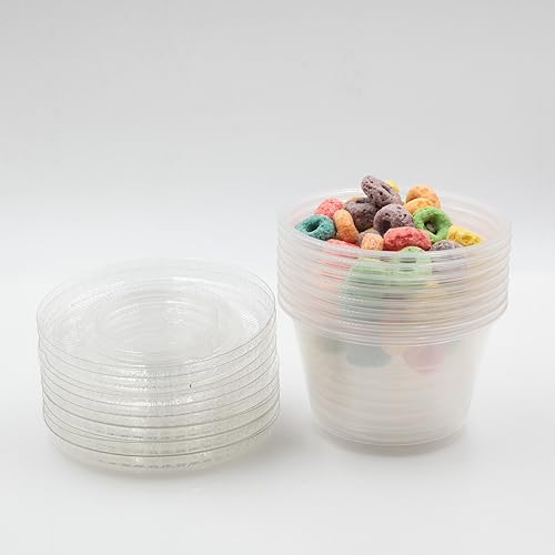 Vista 20 de Golden Apple, Vasos de plástico transparente de 0.5 onzas con tapas, taza de muestreo (125 juegos)..