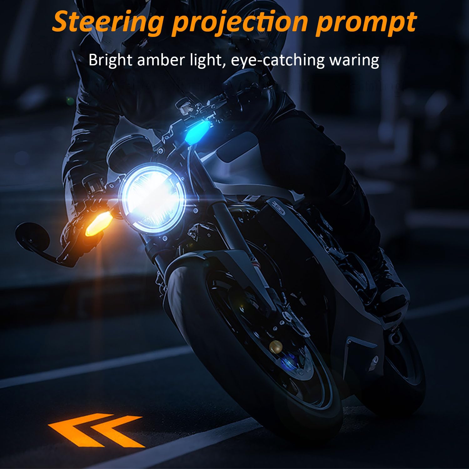 2 PCS LED proiettore di luci di svolta per moto,Segnali di svolta per moto,27 modalità di illuminazione RGB Flowing Daytime Running Lights,Indicatori di direzione per moto con proiezione di frecce