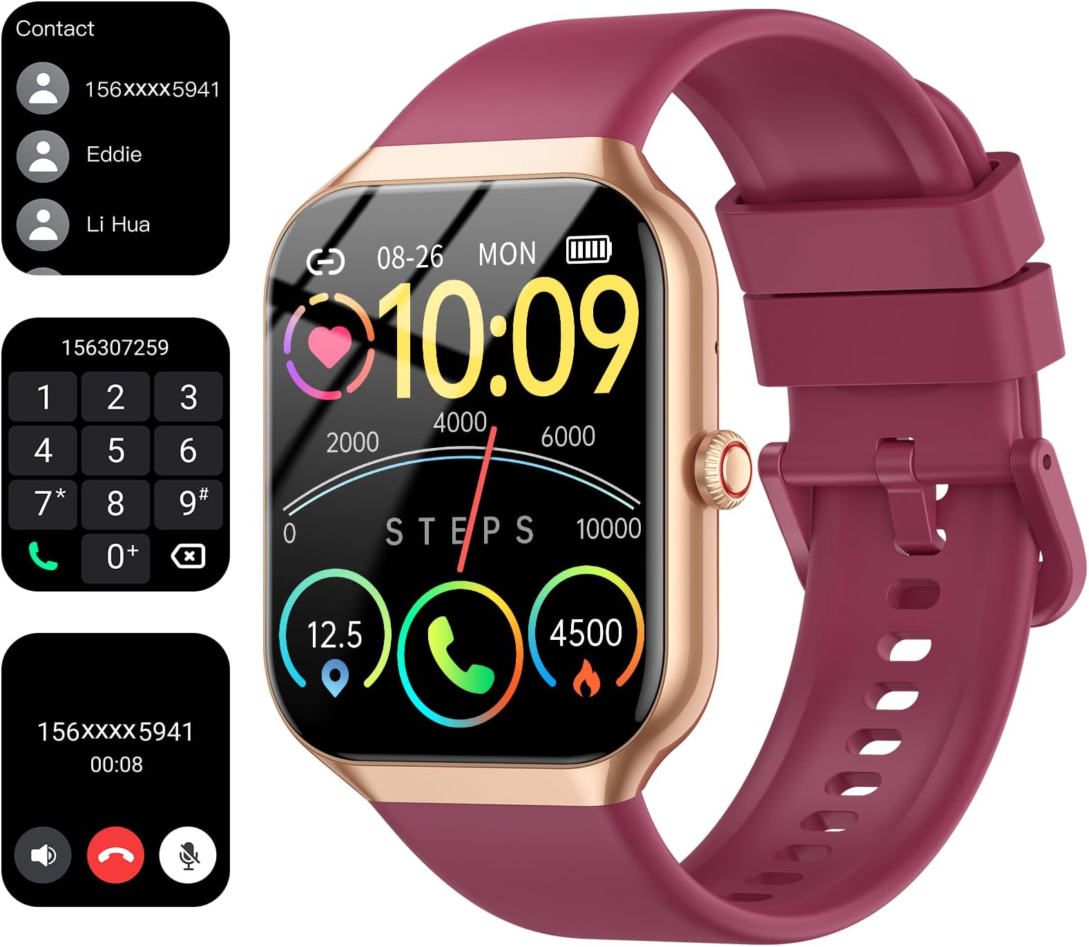 FempoinSmart Watch for Men Women Answer/Make Call, 1.96" HD Touch Screen SmartWatch,Heart Rate/SpO2/Sleep Monitor, 100+ Sport Activity Tracker Step Counter, IP68 Waterproof Fitness Tracker for Android iOSCarbonfree CertifiedClimeCo Certified