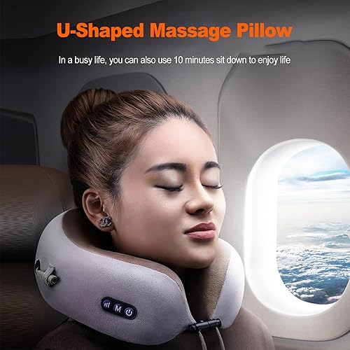 Miniatura 2 de Ergocar Almohada de masaje masajeador de cuello para aliviar el dolor muscular cervical en forma de U, almohada de masaje para aliviar el estrés y