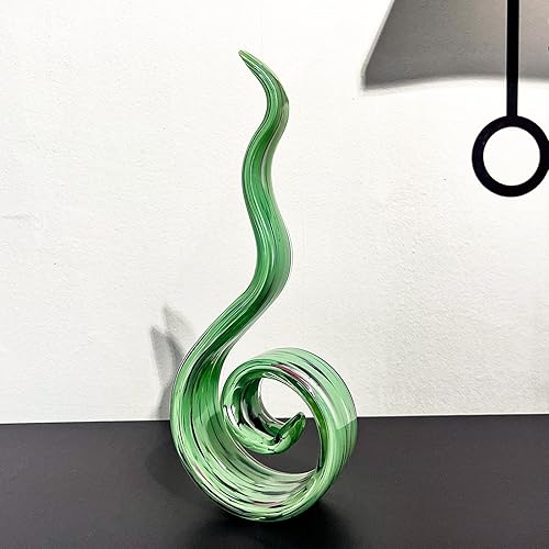 Miniatura 6 de Escultura de cristal soplado a mano de 11.5 pulgadas de alto, escultura de arte estilo Murano, estatuas de decoración del hogar, decoración del