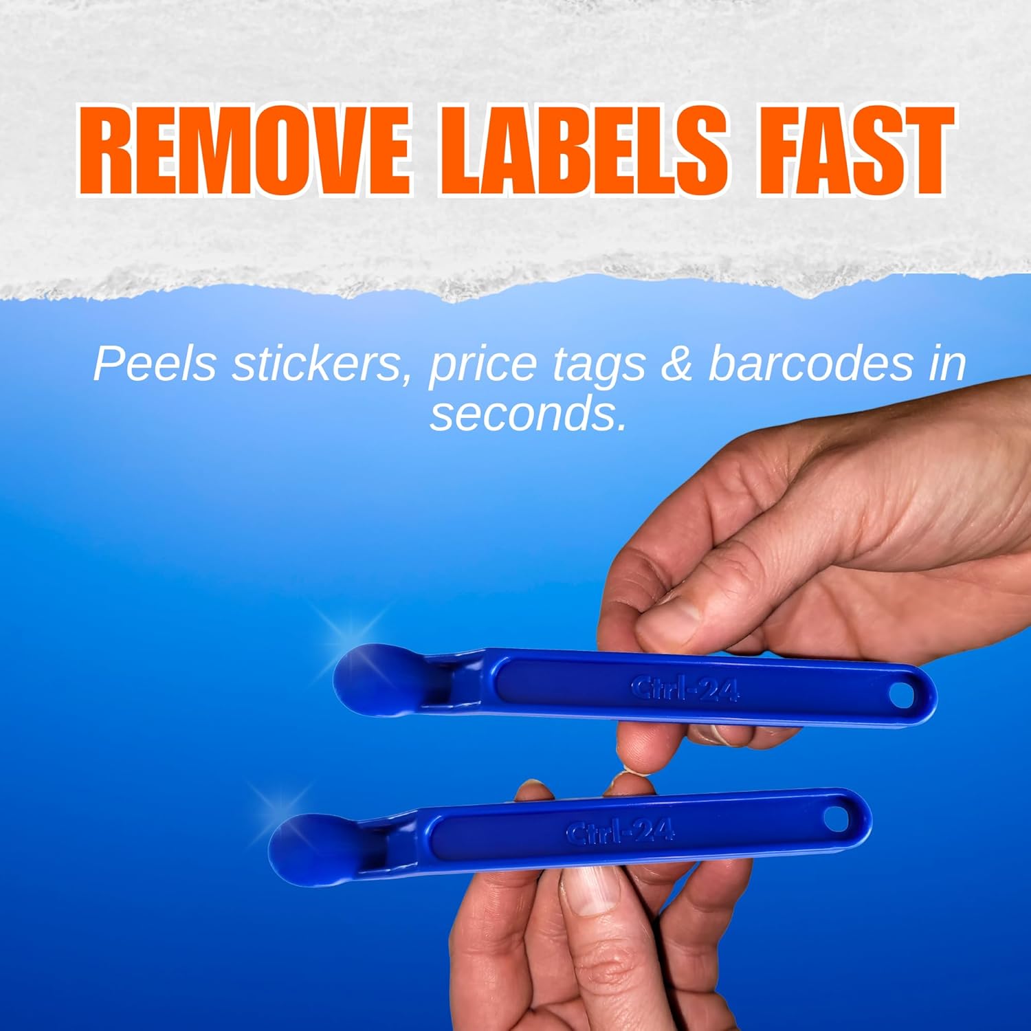 Sticker & Label Remover Tool - Plastic Peelers for Plastic, Glass & Wood – Adhesive, Decal, Price Tag, Glue & Paint Removal – Ergonomic Non-Slip Scraper for Crafts, DIY & Home Use (50)