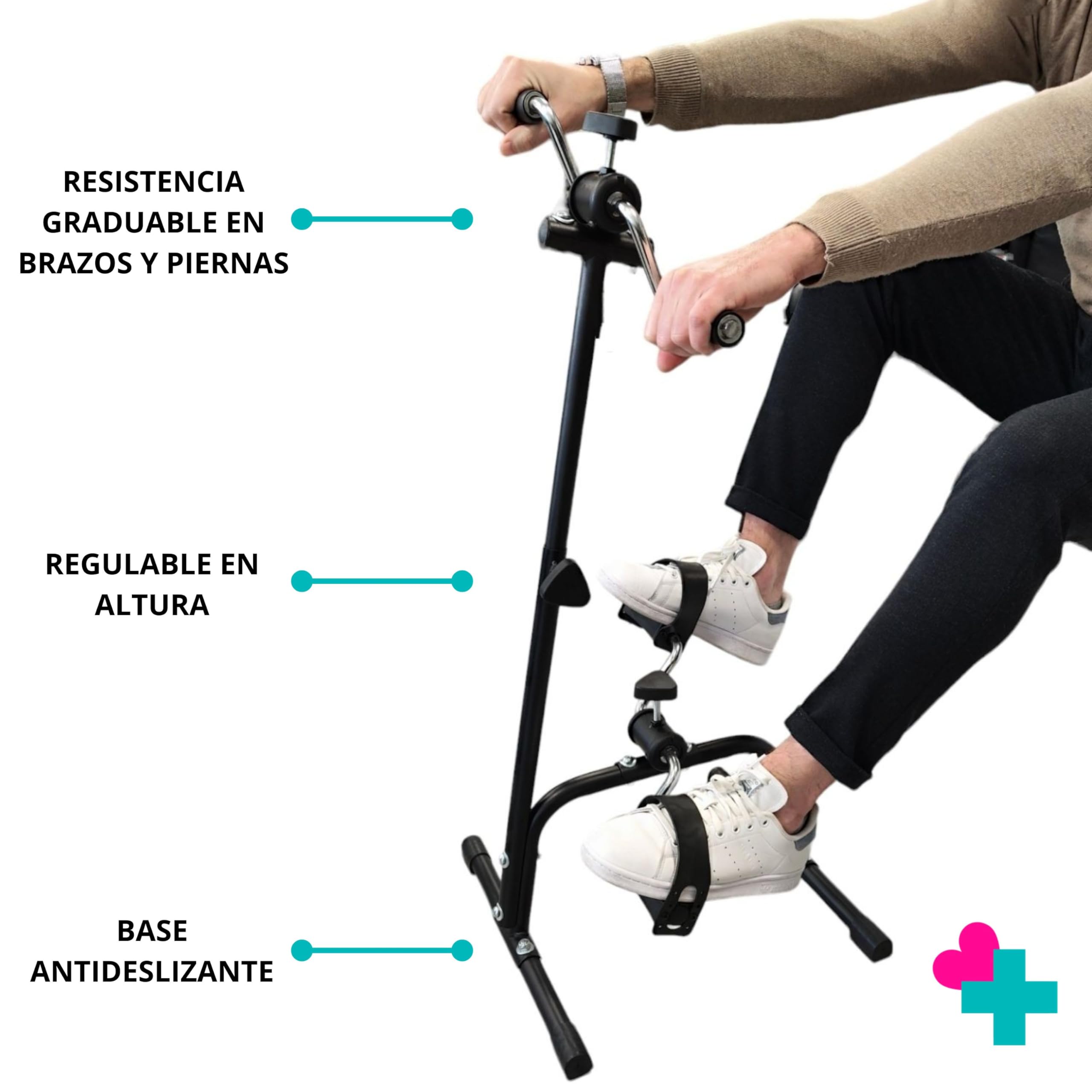 Pedalier Manual para Brazos y piernas. Aparato para pedalear Sentado. Pedaleador para Personas Mayores. Ejercitador piernas Manual. Pedaleador Dual Ejercicios en casa. Pedalina de rehabilitación.