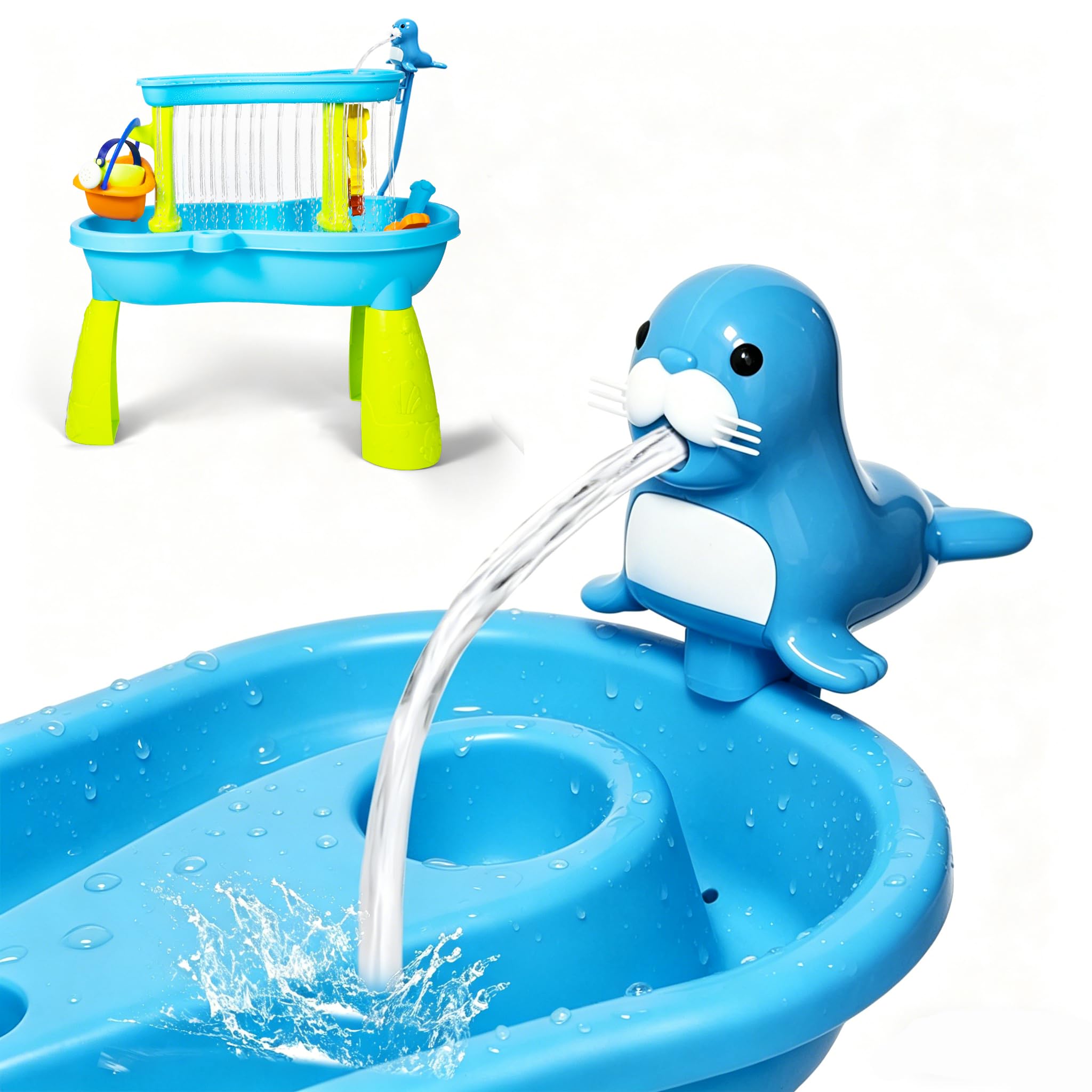 Photo 1 of Katroiy Water Table Pump, No-Drill Kids Water Pump for Table, 3 Hours of Non-Stop Work Water Table Accessories Water Pump for Summer Outdoor Water Outside & Fun Gifts(Sea Lion)