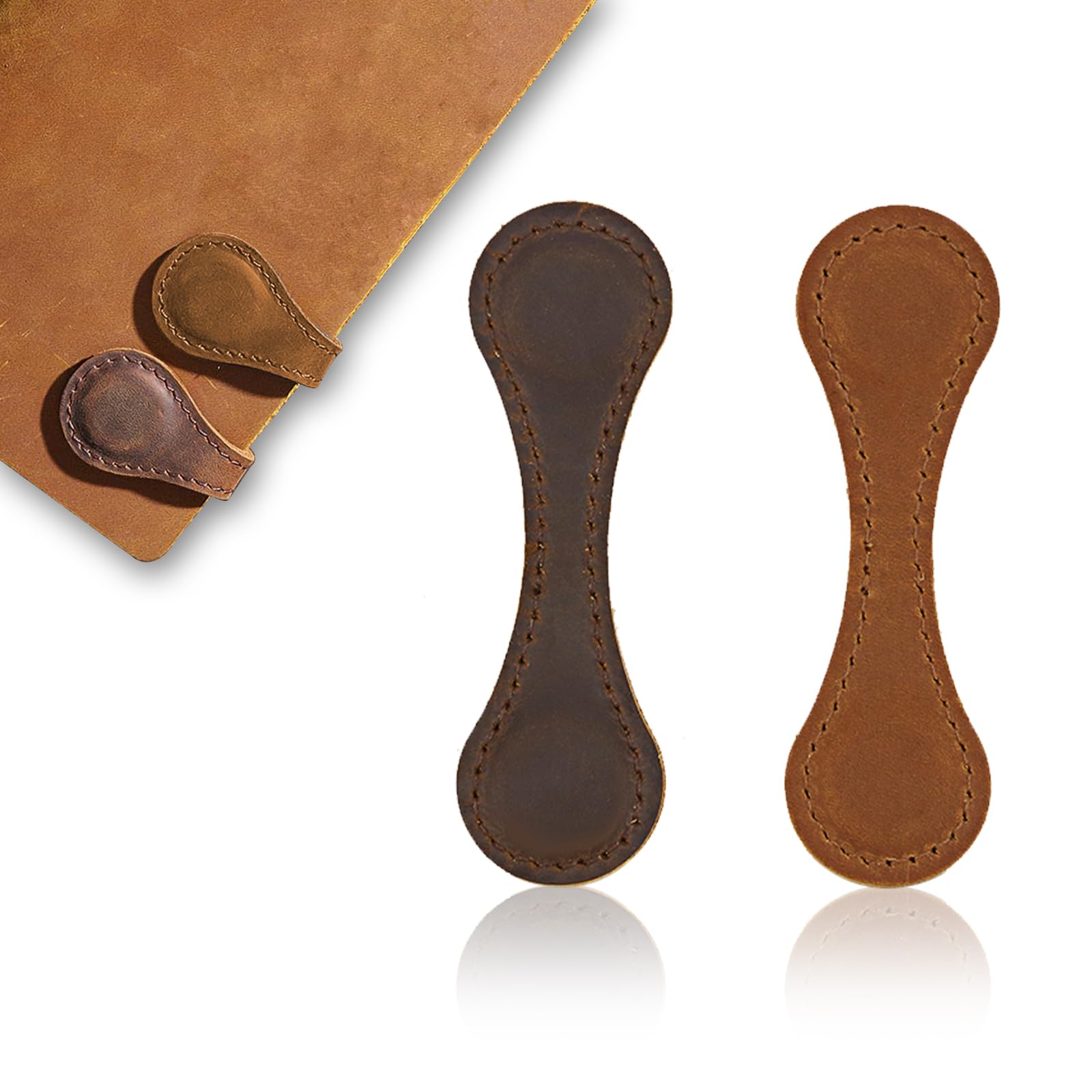 Marcapáginas magnético de cuero, marcadores de cuero hechos a mano, marcador de página magnético de doble cara, marcadores magnéticos, regalo de lector, marcadores magnéticos de cuero para los amantes