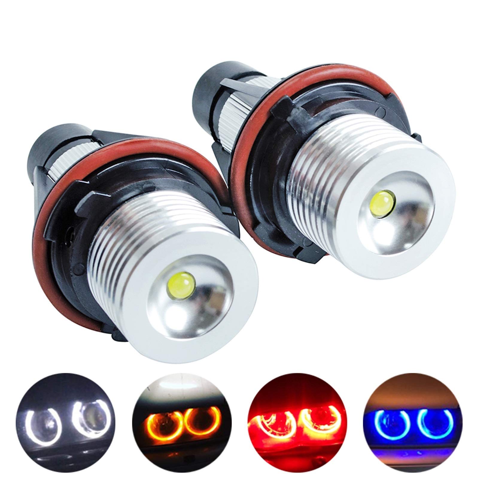 Lampadine Angel Eyes,Occhi d'angelo per auto 1 set 2 * 5W 10W LED Marker ANGELLO ANGELLO Bianco/Blu/Rosso/Giallo Uso adatto per E39 E53 E60 E61 E63 E64(YELLOW)