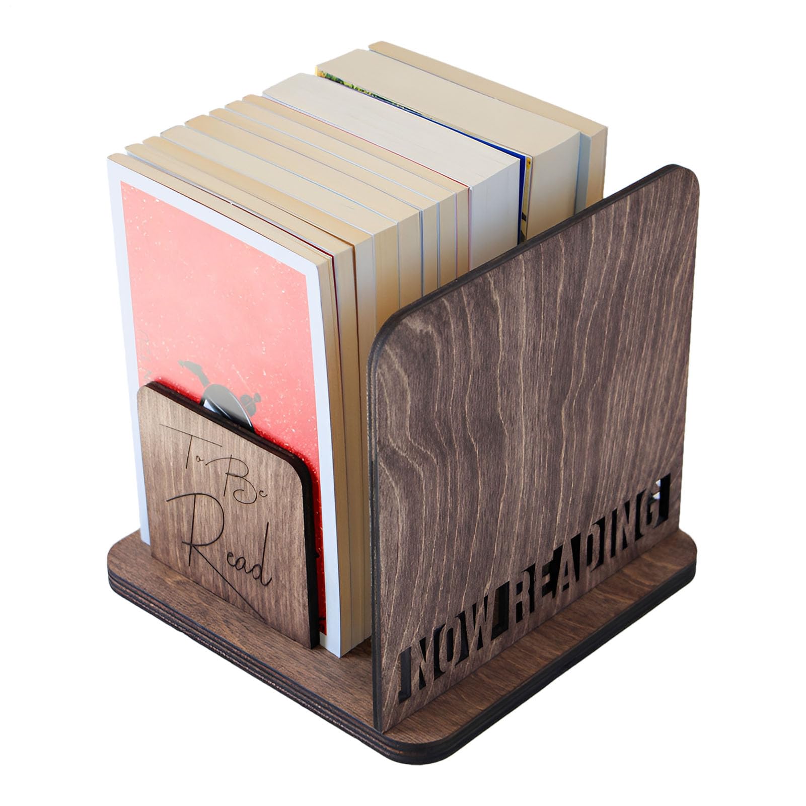 Libreria Piccola - Organizzatore In Legno Da 7,87x7,87 Pollici, Scaffale Da Scrivania Compatto, Espositore Minimalista, Robusto Contenitore In Legno, Design | Elegante Libreria Per L'arred