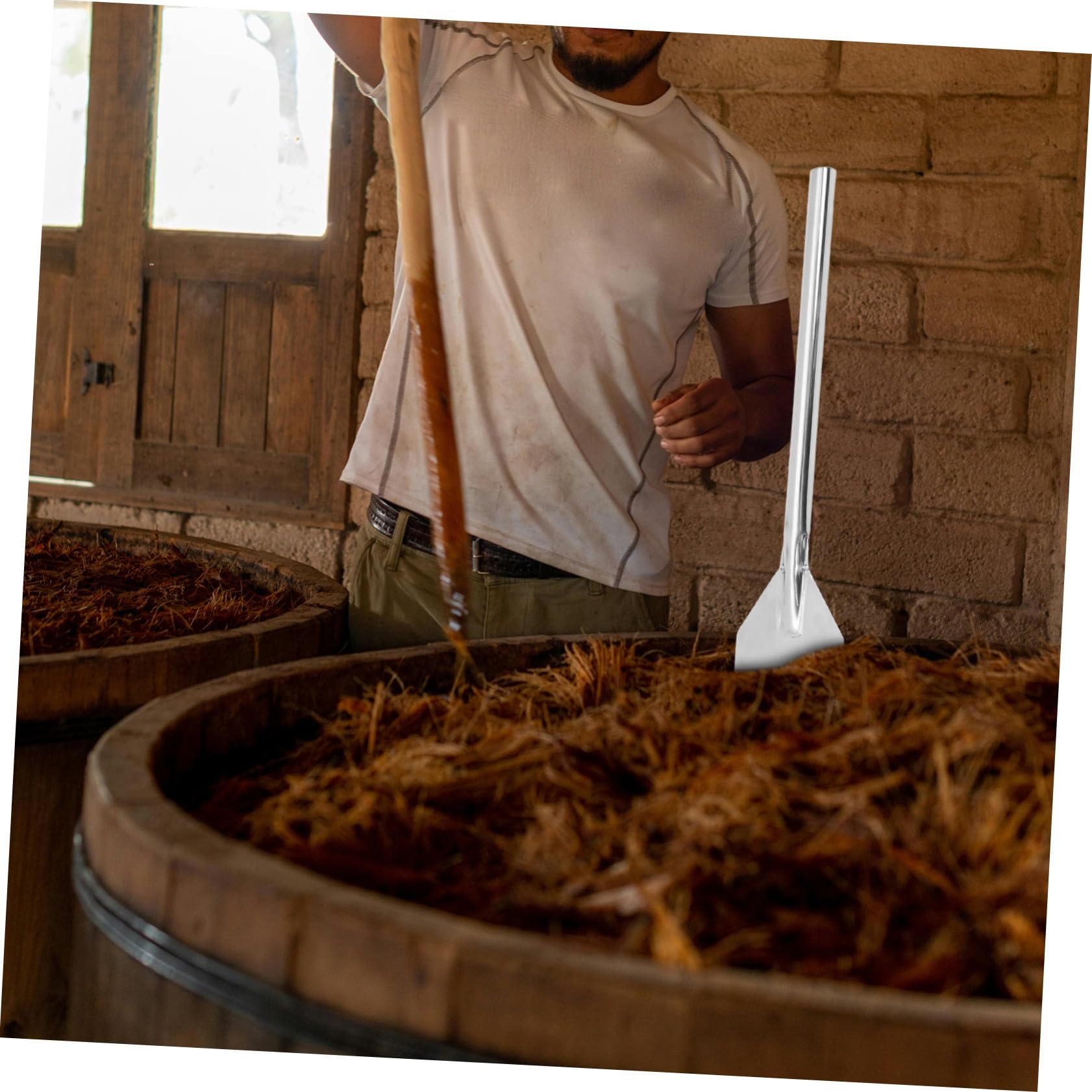 Espátula de Acero Inoxidable con Mango para Lotes para Cocinar Fermentar y Preparar Cerveza Artesanal